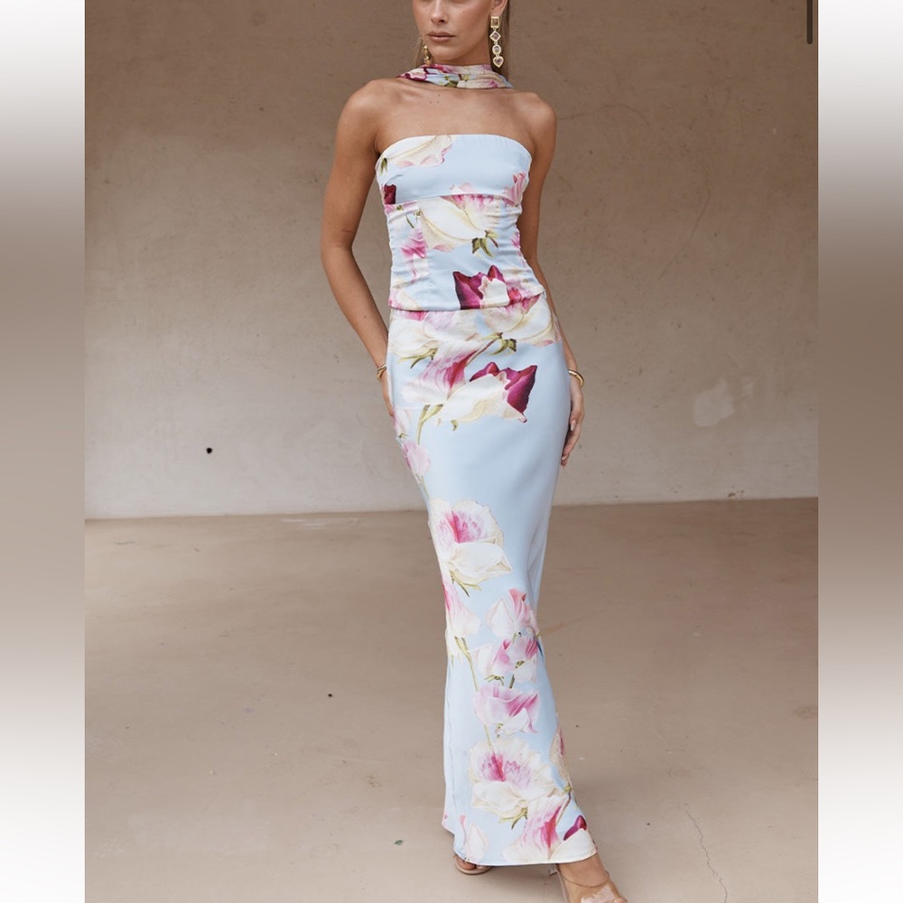 Floral Strapless Maxi Dress